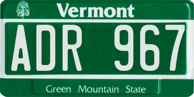 VT license plate ADR967