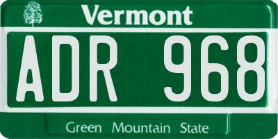 VT license plate ADR968