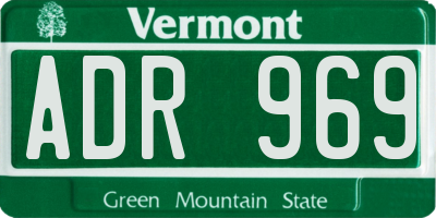 VT license plate ADR969