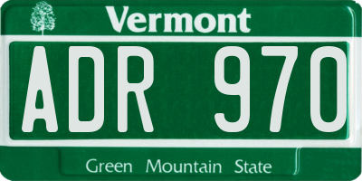 VT license plate ADR970
