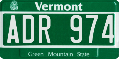 VT license plate ADR974