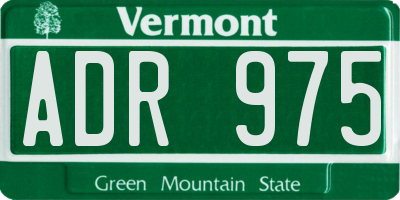 VT license plate ADR975