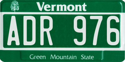 VT license plate ADR976