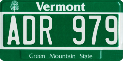 VT license plate ADR979