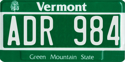 VT license plate ADR984