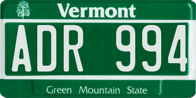 VT license plate ADR994
