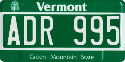 VT license plate ADR995