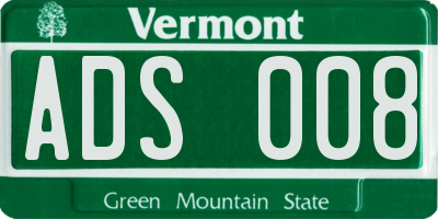 VT license plate ADS008