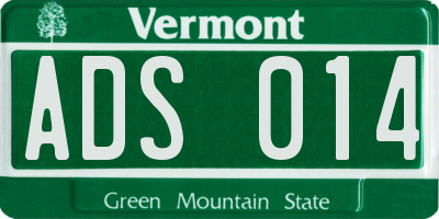VT license plate ADS014