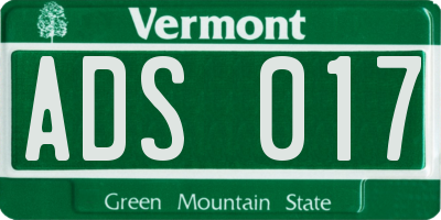 VT license plate ADS017