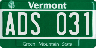 VT license plate ADS031