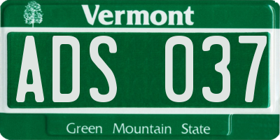 VT license plate ADS037