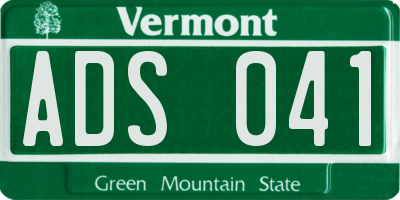 VT license plate ADS041