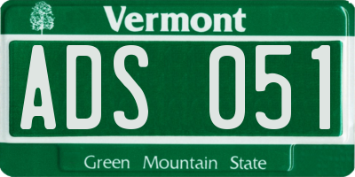 VT license plate ADS051