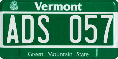 VT license plate ADS057
