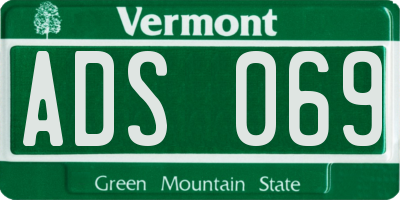 VT license plate ADS069