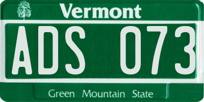 VT license plate ADS073