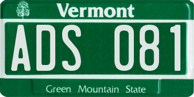 VT license plate ADS081