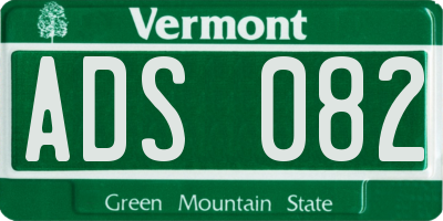 VT license plate ADS082