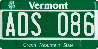 VT license plate ADS086