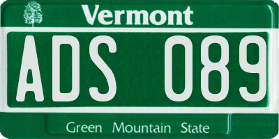 VT license plate ADS089