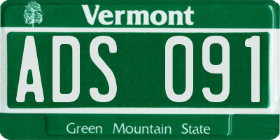 VT license plate ADS091