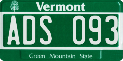 VT license plate ADS093