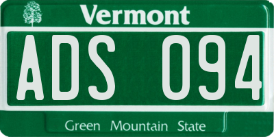 VT license plate ADS094