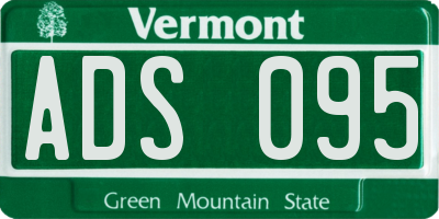 VT license plate ADS095