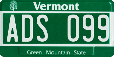 VT license plate ADS099