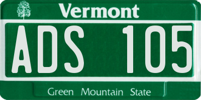 VT license plate ADS105