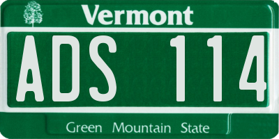 VT license plate ADS114