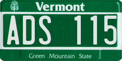 VT license plate ADS115