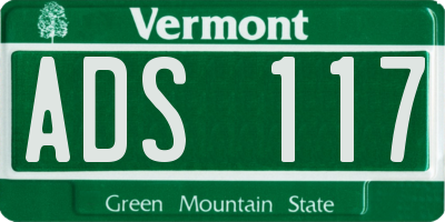 VT license plate ADS117