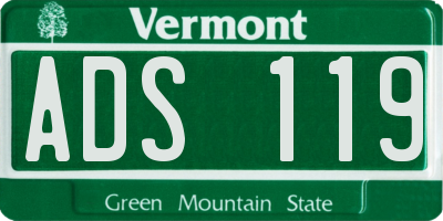 VT license plate ADS119