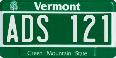 VT license plate ADS121