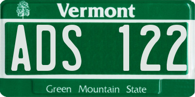VT license plate ADS122