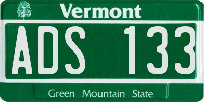 VT license plate ADS133