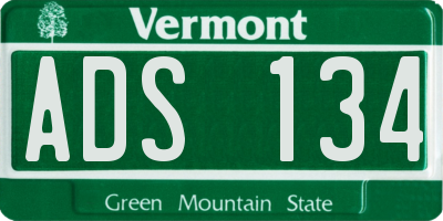VT license plate ADS134