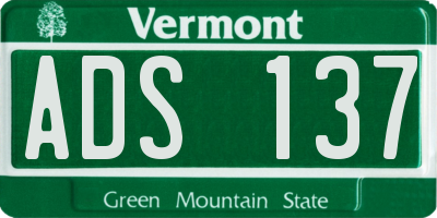 VT license plate ADS137