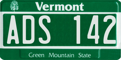 VT license plate ADS142
