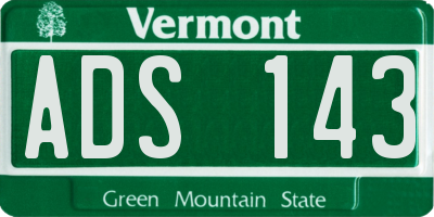 VT license plate ADS143