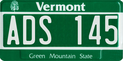 VT license plate ADS145