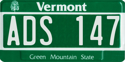VT license plate ADS147