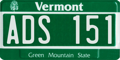 VT license plate ADS151