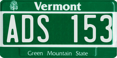 VT license plate ADS153