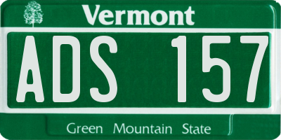 VT license plate ADS157