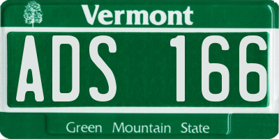 VT license plate ADS166
