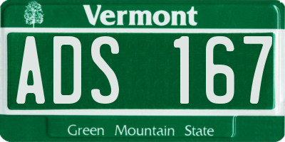 VT license plate ADS167