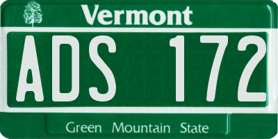 VT license plate ADS172